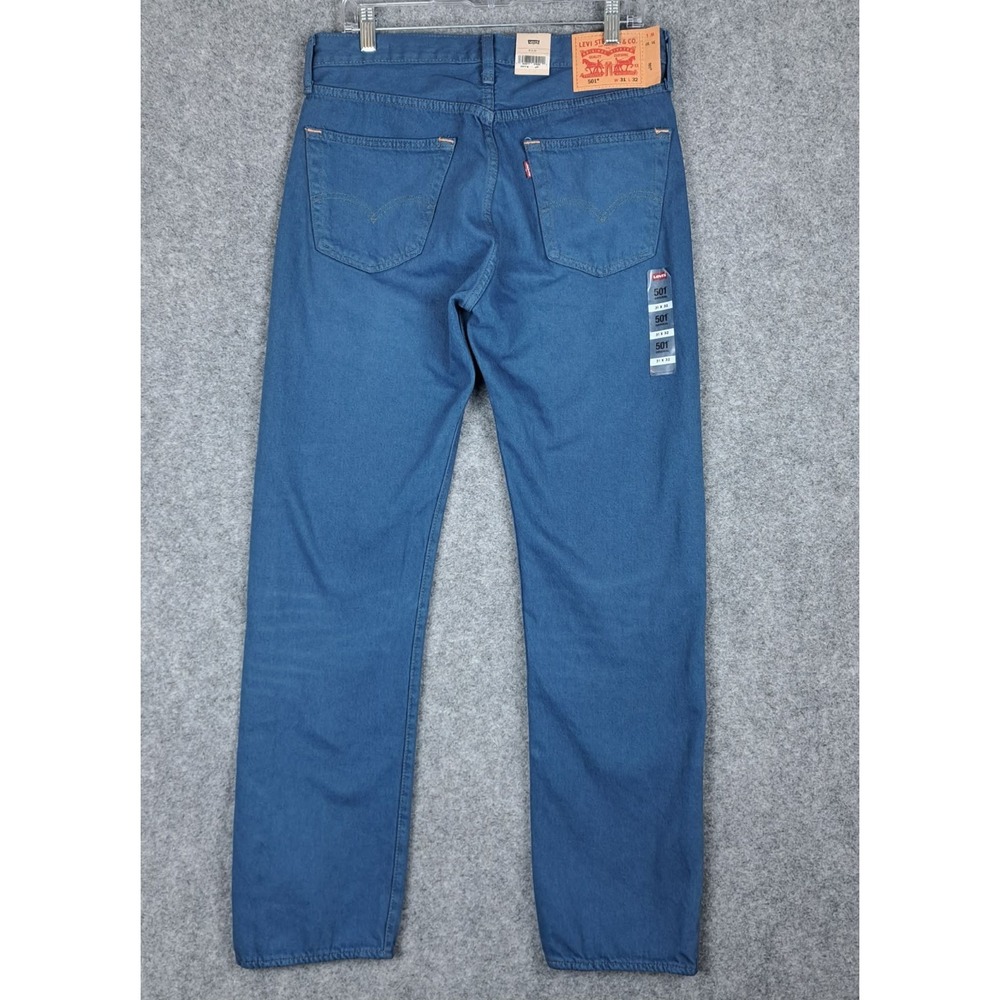Levis 501 Jeans Mens 31x32 Blue Original Straight Button Fly Denim NEW